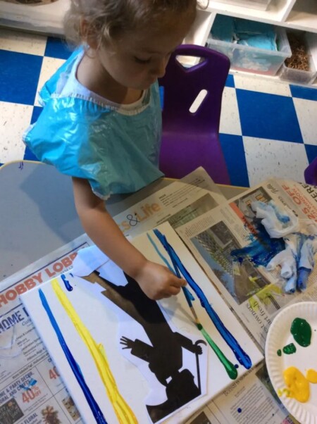 a girl painting