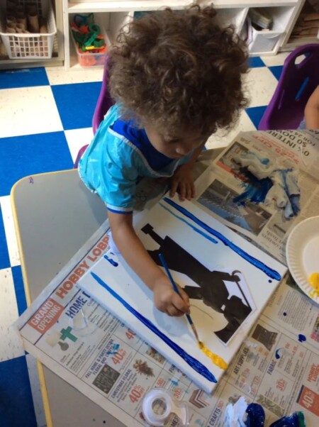 a girl painting
