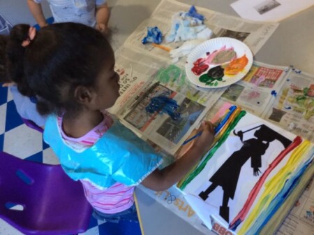 a girl painting